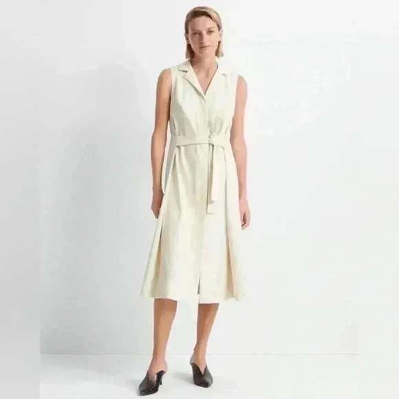 Club Monaco Half Belted Dress Robe Cream - Picture 1 of 15